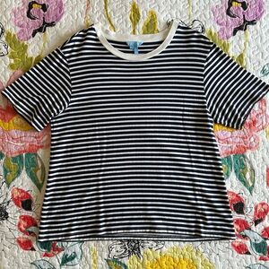 Draper James Striped Navy & White Shirt